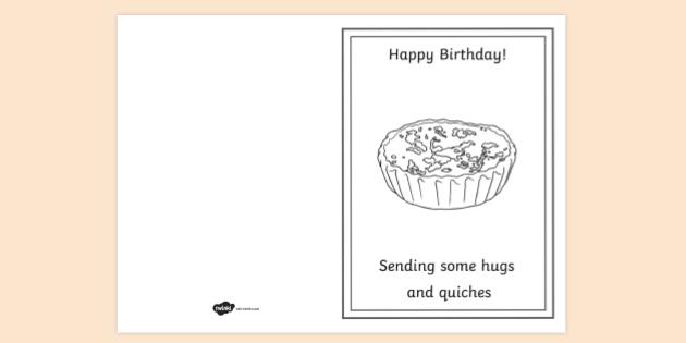 FREE! - Quiche Birthday Card Colouring Activity