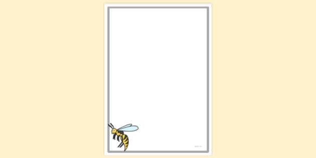 FREE! - Simple Blank Wasp Minibeast Page Border | Page Borders