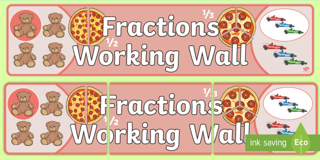 KS1 Fractions Working Wall Display Banner (teacher made)