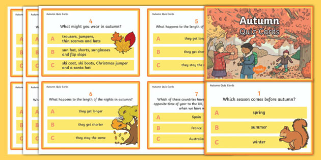 Autumn Quiz Cards (teacher made)