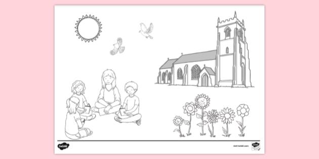 Free Colouring Page For Children's Church | Colouring Sheets
