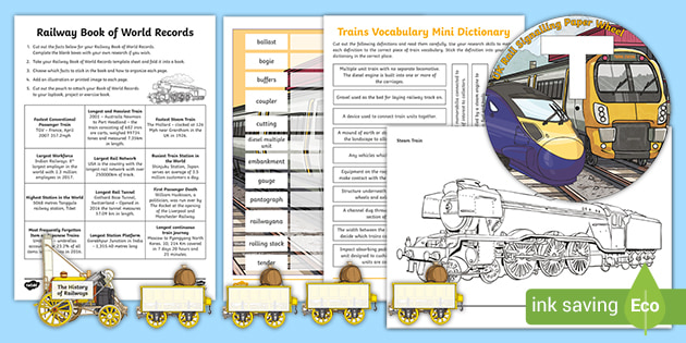 FREE! - Trains and Railways Lap book (teacher made)