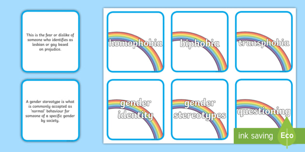 LGBT Terms And Definitions Matching Cards (teacher Made)