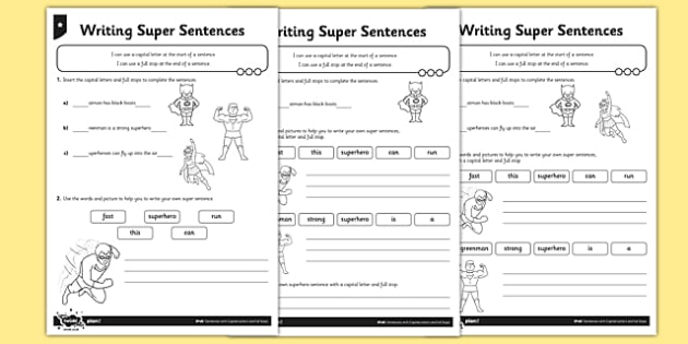 writing-super-sentences-differentiated-worksheet-worksheet-pack-esl