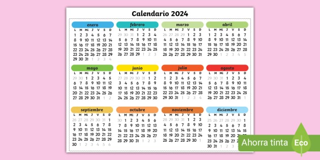 Calendario 2024 de Eventos Educativos (Español-Inglés) 3 Versiones