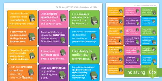 Year 2 Reading Assessment Stickers (teacher made)