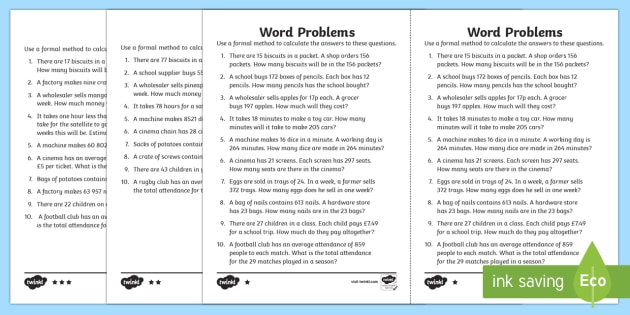 multiplication word problems grade 5 pdf worksheet