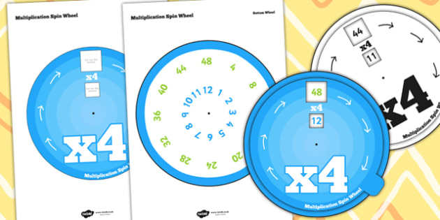 multiplication spin wheel 4 times table
