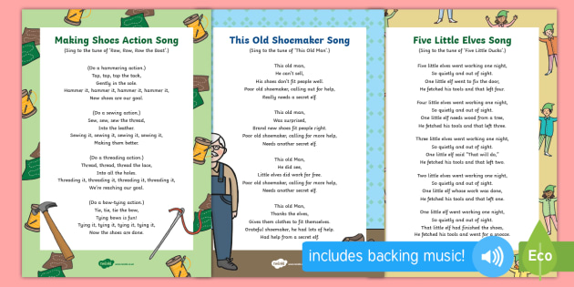 EYFS The Elves and the Shoemaker Songs and Rhymes Resource Pack