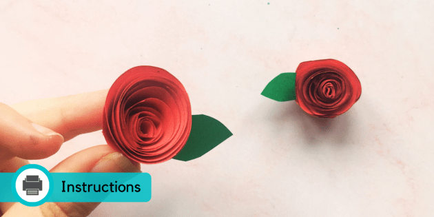 Paper Rose Craft Activity (Teacher-Made) - Twinkl