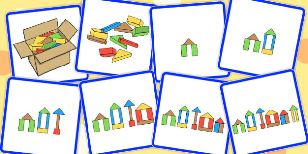 8 Step Sequencing Cards Building Blocks (teacher made)