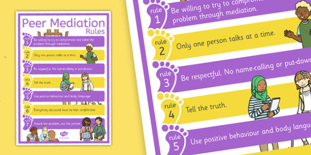 Peer Mediation Rules Poster Peer Mediation Rules Poster Rules Poster 2756