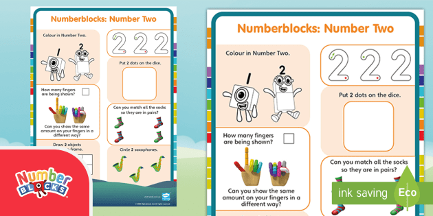 Numberblocks: It's Better with 2 Activity Sheet