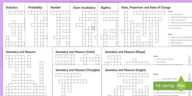 Math Vocabulary Crossword Puzzles lupon gov ph