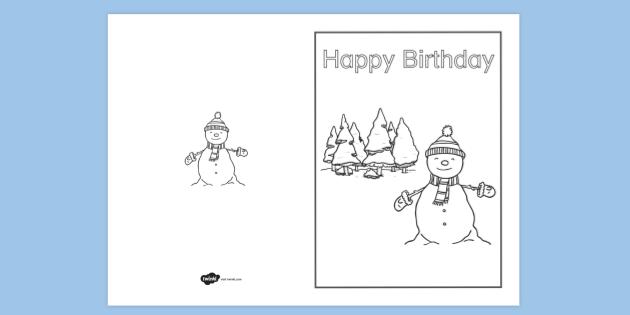 FREE! - December-Themed Birthday Card Colouring Activity | Printable