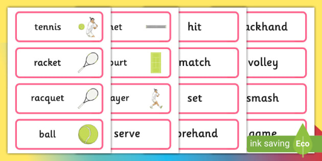tennis card word cards twinkl teaching resource