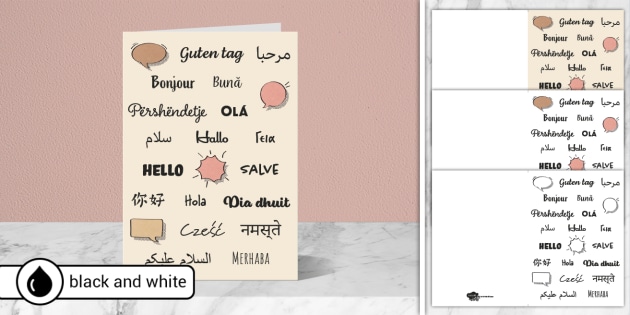 Hello in Different Languages Card | Twinkl Party
