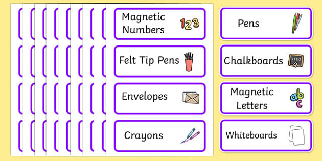 Purple Themed Editable Classroom Labels