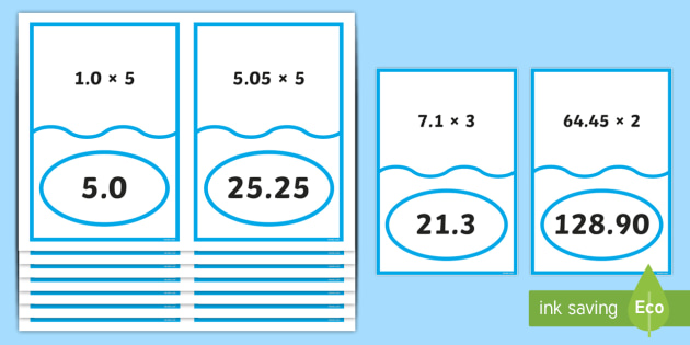 multiplying decimal numbers matching cards teacher made