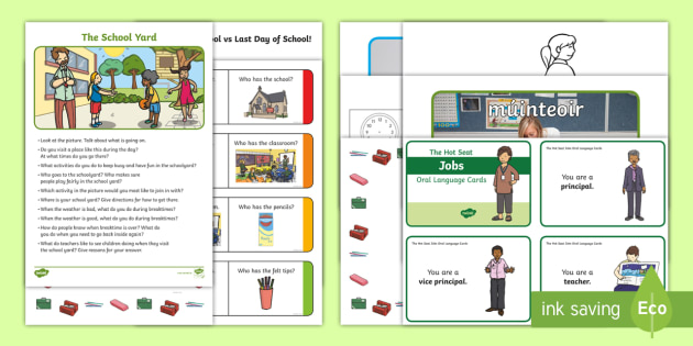 'At School' Language Activity Pack English/Gaeilge