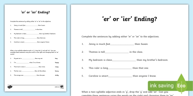 er-or-ier-suffix-worksheet