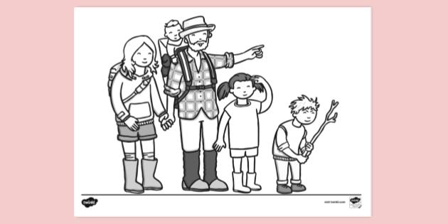 Family Of 5 Colouring Page Colouring Sheets