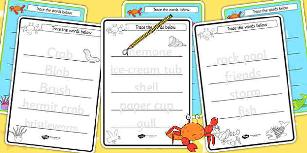 Free Trace The Words Worksheets To Support Teaching On Sharing A Shell