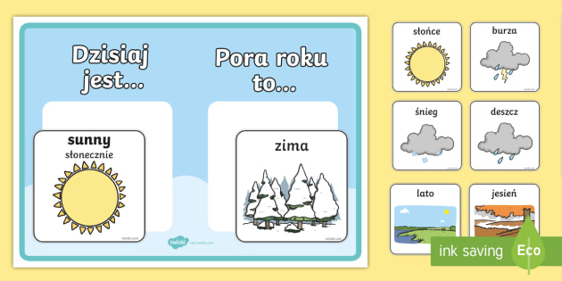 Kalendarz Pogoda I Pora Roku Teacher Made