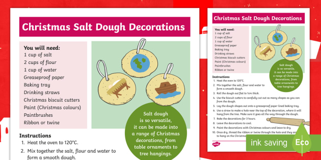 Twinkl Salt Dough Recipe- Christmas Decoration Ideas