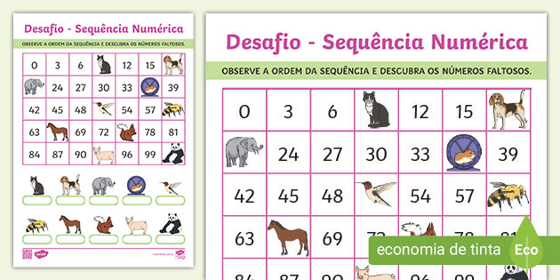 Atividade de Matemática - Bingo de Números de 1 á 50