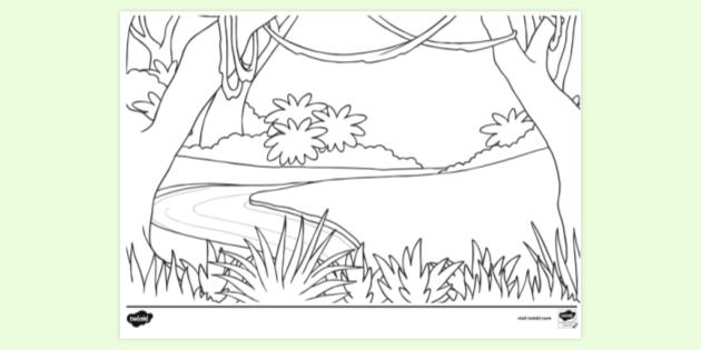 FREE! - Jungle Background Colouring Sheet - Creative Activity
