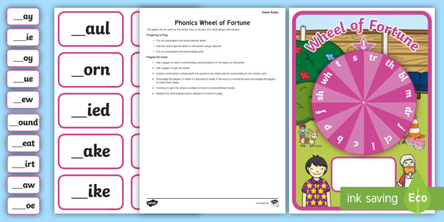 Phase 5 Phonics Wheel of Fortune Spinning Wheel Activity Pack