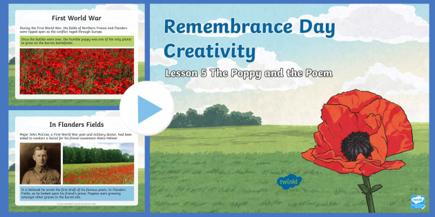 5 x 5 Red Poppy PMC Mini-Album, Remembrance Poem