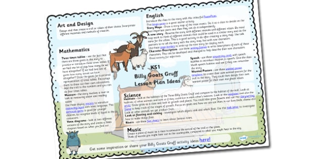 Three billy goats gruff lesson plans