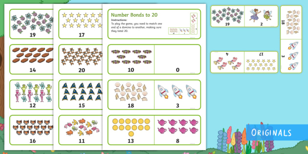 Treasures In The Garden Number Bonds To 20 Dominoes