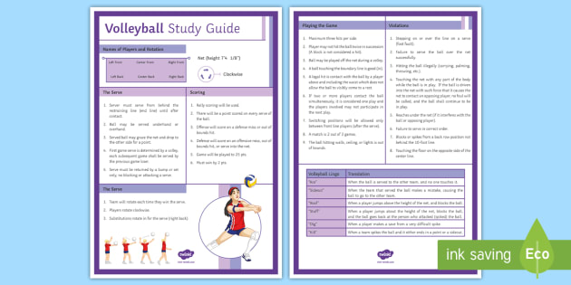 Volleyball Rules A4 Display Poster teacher Made 