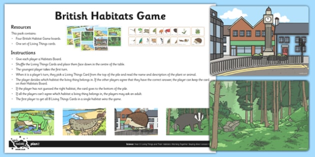 British Habitats Game (teacher made)