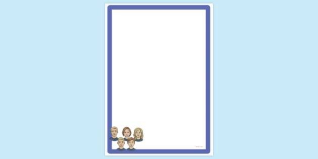 Simple Blank Parents and Siblings Page Border | Twinkl