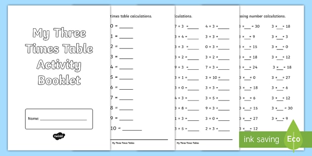 Three Times Table Activity Booklet Teacher Made Twinkl
