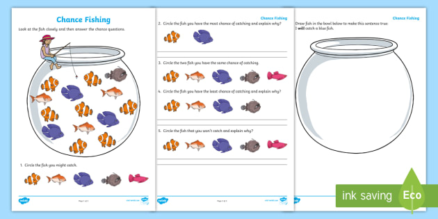 year 1 chance fishing worksheet worksheet teacher made