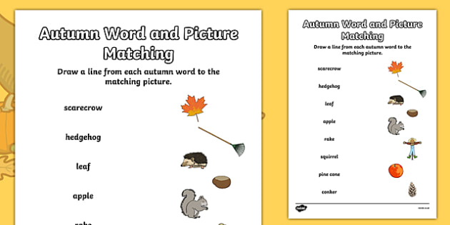 autumn word and picture matching worksheet autumn matching worksheet matching autumn worksheet - Matching Worksheet autumn word and picture matching worksheet autumn matching worksheet matching autumn worksheet - Matching Worksheet