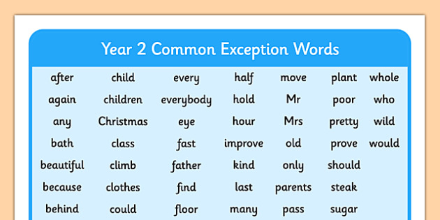 What Are Common Exception Words Year 3