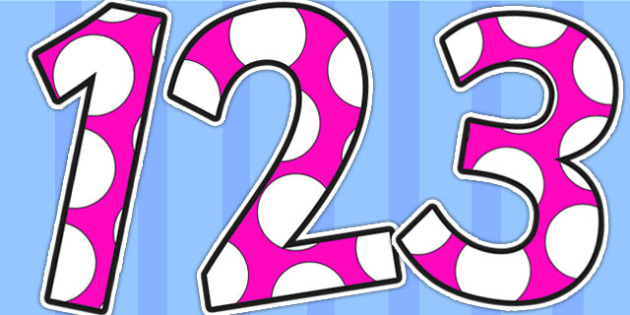 Pink and White Spots Display Numbers