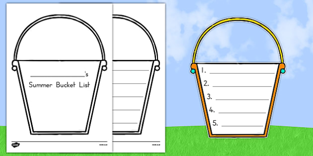 bucket list template