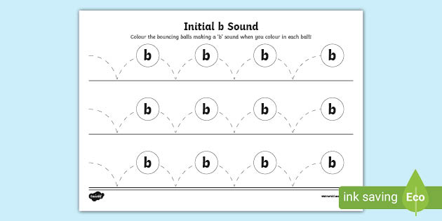 Initial B Sound Colouring Sheet