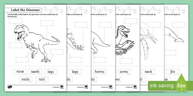 label the dinosaur worksheets teacher made