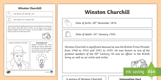 Winston Churchill Significant Individual Fact Sheet - fact sheet