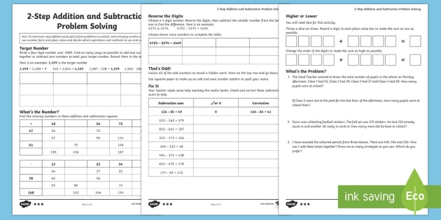 lks maths twostep addition and subtraction problems differentiated lks maths twostep addition and subtraction problems differentiated worksheet worksheets lower key