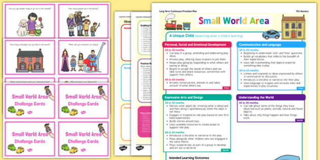 Small World Area Continuous Provision Plan Poster And Challenge Cards Pack