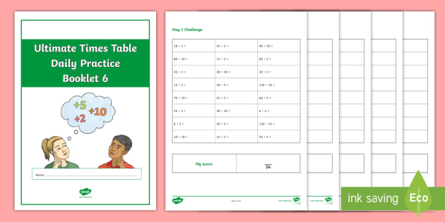 times table daily practice booklet 6 teacher made